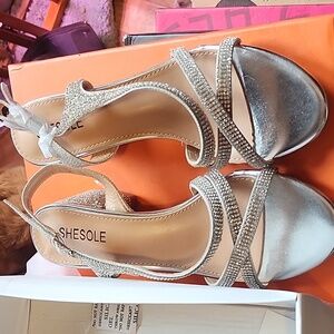 SHESOLE GLITTER RHINESTONE SANDALS SIZE 38.5(8) ~ NIB